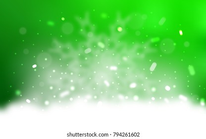 Vector template with ice snowflakes. Blurred decorative design in xmas style with snow. New year design for your ad, poster, banner.