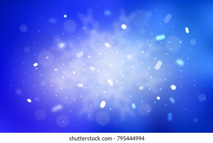 Vector template with ice snowflakes. Blurred decorative design in xmas style with snow. The template can be used as a new year background.