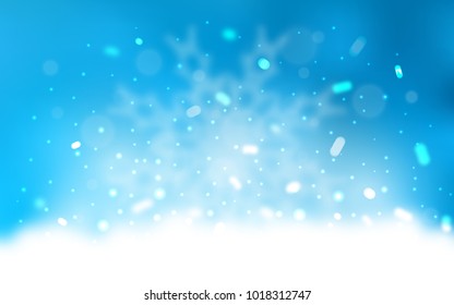 Vector template with ice snowflakes. Decorative shining illustration with snow on abstract template. New year design for your business advert.