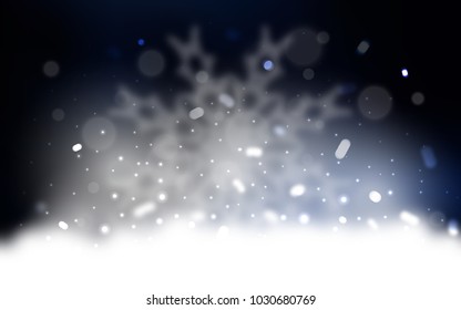 Vector template with ice snowflakes. Decorative shining illustration with snow on abstract template. The pattern can be used for year new  websites.