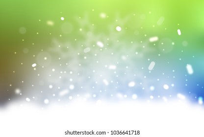 Vector template with ice snowflakes. Decorative shining illustration with snow on abstract template. The pattern can be used for new year ad, booklets.