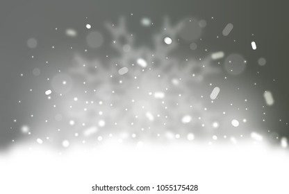Vector template with ice snowflakes. Decorative shining illustration with snow on abstract template. The pattern can be used for new year leaflets.