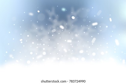 Vector template with ice snowflakes. Decorative shining illustration with snow on abstract template. The template can be used as a new year background.