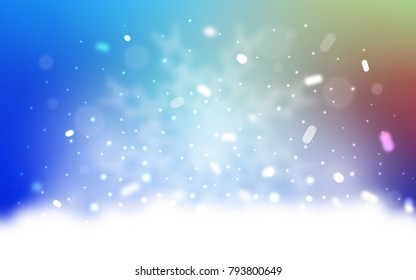 Vector template with ice snowflakes. Decorative shining illustration with snow on abstract template. The template can be used as a new year background.