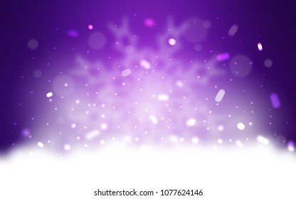 Vector template with ice snowflakes. Glitter abstract illustration with crystals of ice. New year design for your ad, poster, banner.
