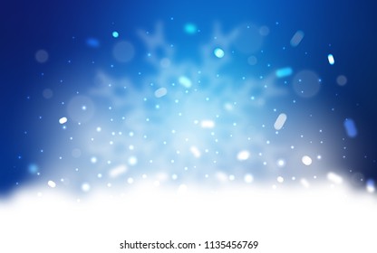 Vector template with ice snowflakes. Glitter abstract illustration with crystals of ice. New year design for your business advert.