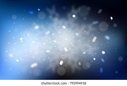 Vector template with ice snowflakes. Glitter abstract illustration with crystals of ice. New year design for your ad, poster, banner.