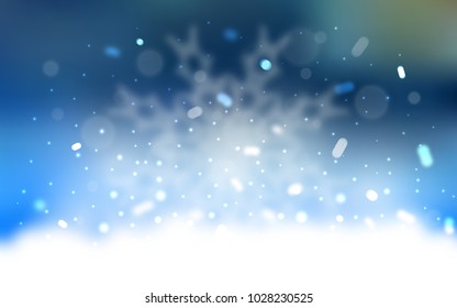 Vector template with ice snowflakes. Modern geometrical abstract illustration with crystals of ice. The pattern can be used for new year leaflets.