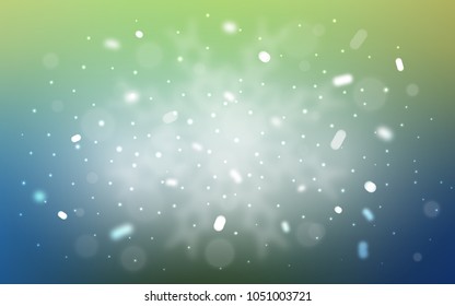 Vector template with ice snowflakes. Shining colored illustration with snow in christmas style. The template can be used as a new year background.