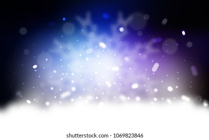 Vector template with ice snowflakes. Shining colored illustration with snow in christmas style. The pattern can be used for new year leaflets.