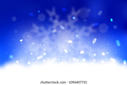 Vector template with ice snowflakes. Shining colored illustration with snow in christmas style. The pattern can be used for new year leaflets.