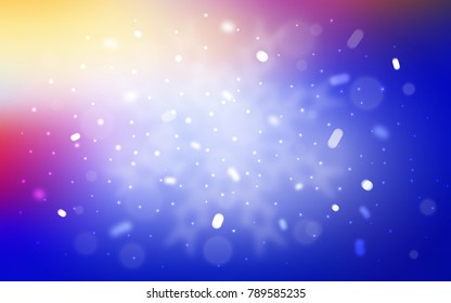 Vector template with ice snowflakes. Shining colored illustration with snow in christmas style. The template can be used as a new year background.
