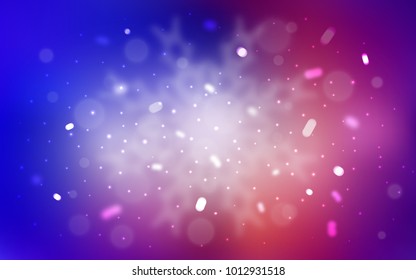 Vector template with ice snowflakes. Snow on blurred abstract background with gradient. New year design for your ad, poster, banner.