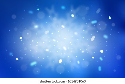Vector template with ice snowflakes. Snow on blurred abstract background with gradient. The pattern can be used for new year leaflets.