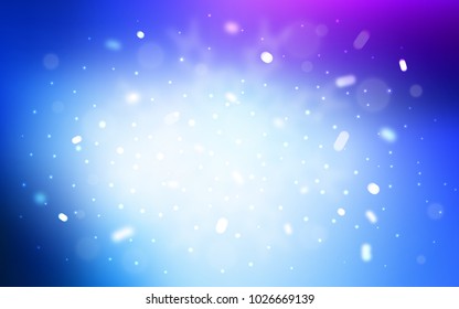 Vector template with ice snowflakes. Snow on blurred abstract background with gradient. The pattern can be used for new year leaflets.