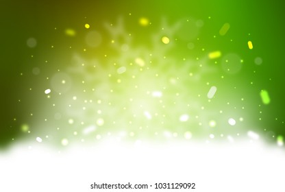 Vector template with ice snowflakes. Snow on blurred abstract background with gradient. New year design for your ad, poster, banner.