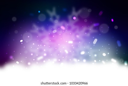 Vector template with ice snowflakes. Snow on blurred abstract background with gradient. New year design for your ad, poster, banner.