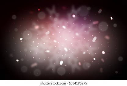Vector template with ice snowflakes. Snow on blurred abstract background with gradient. The pattern can be used for new year leaflets.