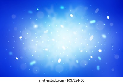Vector template with ice snowflakes. Snow on blurred abstract background with gradient. The pattern can be used for new year leaflets.