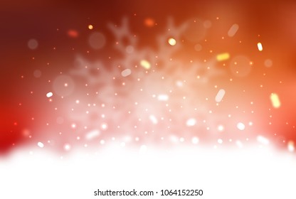 Vector template with ice snowflakes. Snow on blurred abstract background with gradient. The pattern can be used for year new  websites.
