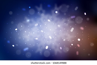 Vector template with ice snowflakes. Snow on blurred abstract background with gradient. The pattern can be used for new year ad, booklets.