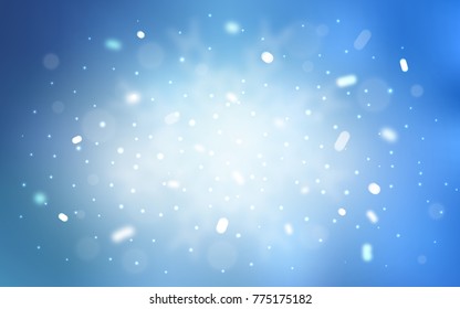 Vector template with ice snowflakes. Snow on blurred abstract background with gradient. New year design for your business advert.