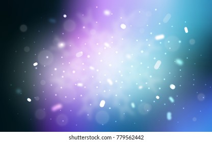 Vector template with ice snowflakes. Snow on blurred abstract background with gradient. The pattern can be used for new year leaflets.