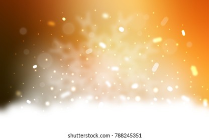 Vector template with ice snowflakes. Snow on blurred abstract background with gradient. The pattern can be used for new year leaflets.