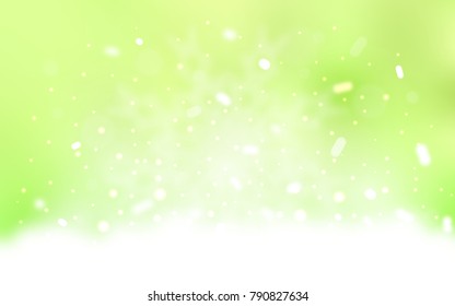 Vector template with ice snowflakes. Snow on blurred abstract background with gradient. New year design for your business advert.