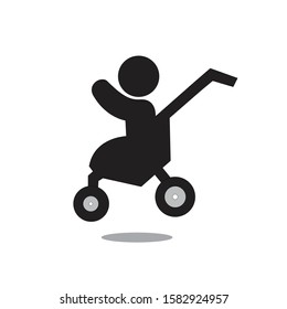 vector template icon baby stroller isolated white background

