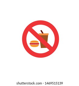Vector template icon forbidden sign carrying food
