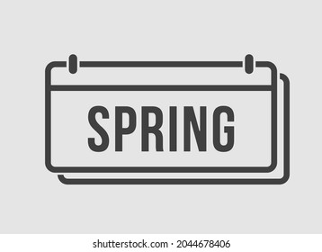 Vector template icon page calendar - spring season - March, April, May. Minimal rectangle sign of date list of month, winter to-do list. Pictogram of schedule and planning