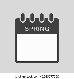 Vector template icon page calendar - spring season - March, April, May. Minimal square sign of date list of month, spring to-do list. Pictogram of schedule and planning