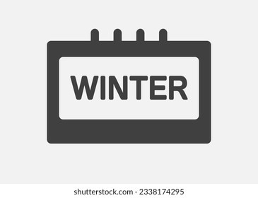 Calendario de la página de iconos de la plantilla de vectores - temporada de invierno, meses diciembre, enero, febrero. Lista mínima de signo de rectángulo de fecha de mes, lista de tareas pendientes de invierno. Pictograma de planificación y programación