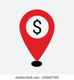 vector template icon pin map currency exchange location