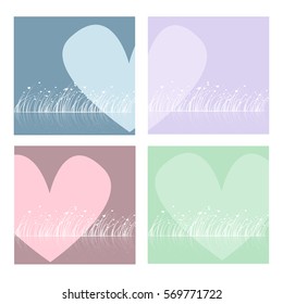 Vector template illustrate hearts flow various of sweet background
