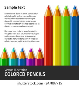 Vector template illustration with colored pencils