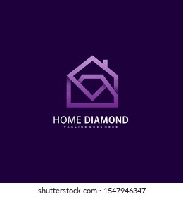 Vector Template Illustration of Diamond House Concept. suitable for the beauty industry, multimedia jewelry stores and all other related businesses.