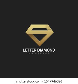Vector Template Illustration of Luxury Diamond Letter S Concept.  suitable for the beauty industry, multimedia jewelry stores and all other related businesses.