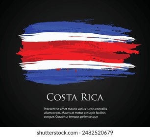 vector template Illustration Thailand flag Asia country red white brush paint watercolor hand drawn stroke and texture. Grunge vector isolated on black background	