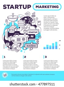 Vector template with illustration of three dimensional black with blue mechanism on white background. 3d line art style design for business presentation, poster, print, leaflet