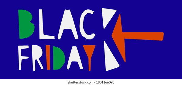 Vector template illustration for web banner or poster Black Friday. effect of cut paper sale and discount icons. Online shopping. For children's stores. Eps 10