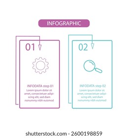 Vector template infographic with 2 step process or option vector illustration.