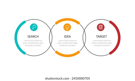 Vektorgrafik Vorlage Infografik mit 3-stufigem Layoutkonzept. 
