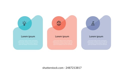 Vector template infographic with 3 step process can be used for workflow, business information and web graphic design 