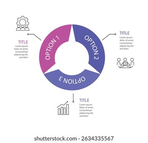 Vector template infographic with 3 step process or option 