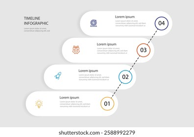 Vector template infographic with 4 step process 