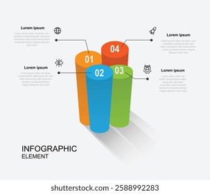 Vector template infographic with 4 step process 