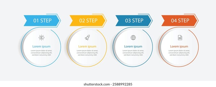 Vector template infographic with 4 step process 
