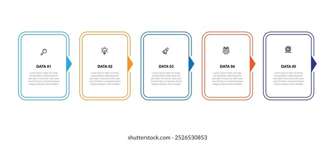 Vector template infographic with 5 step process or option 